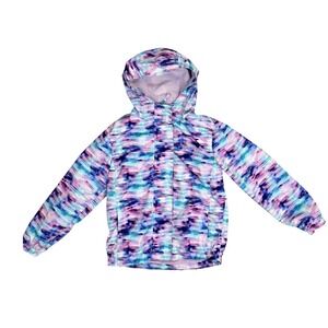 Eddie Bauer Kids Hooded Lightweight Jacket Girls S 7/8 Print Water Resistant